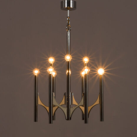 21215 Włoski chromowany żyrandol Gaetano Sciolari lampa wisząca, lata 60-te, 70s-13 Italian chrome chandelier by Gaetano Sciolari pendant lamp s s scaled
