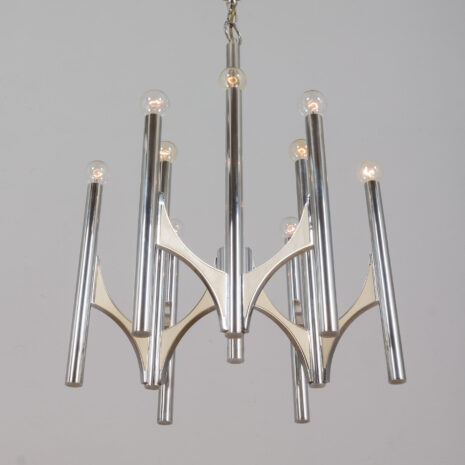 21215 Włoski chromowany żyrandol Gaetano Sciolari lampa wisząca, lata 60-te, 70s-17 Italian chrome chandelier by Gaetano Sciolari pendant lamp s s scaled