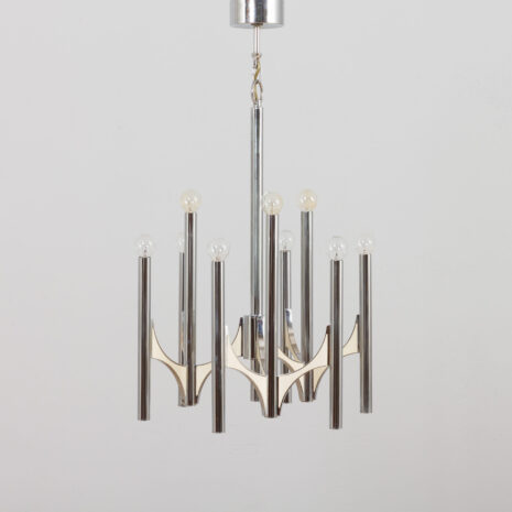 21215 Włoski chromowany żyrandol Gaetano Sciolari lampa wisząca, lata 60-te, 70s-2 Italian chrome chandelier by Gaetano Sciolari pendant lamp s s scaled