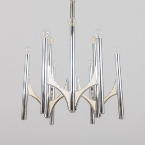 21215 Włoski chromowany żyrandol Gaetano Sciolari lampa wisząca, lata 60-te, 70s-5 Italian chrome chandelier by Gaetano Sciolari pendant lamp s s scaled