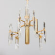 Pair of Italian mid century Gaetano Sciolari chandeliers in brass and crystals s s  scaled