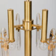 Pair of Italian mid century Gaetano Sciolari chandeliers in brass and crystals s s  scaled
