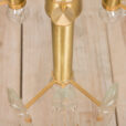 Pair of Italian mid century Gaetano Sciolari chandeliers in brass and crystals s s  scaled