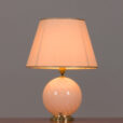 Italian swirl pink Murano glass table lamp with brass details  scaled