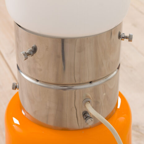 21224 Lampadaire Brillo de Carlo Nason pour Mazzega en verre de Murano blanc et orange-8 Brillo floor lamp by Carlo Nason for Mazzega in white and orange Murano glass scaled