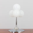 Italian Space Age table lamp in chrome and opaline glass in style of Goffredo Reggiani scaled