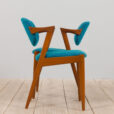 Pair of  Kai Kristiansen teak chairs in original blue boucle upholstery  scaled