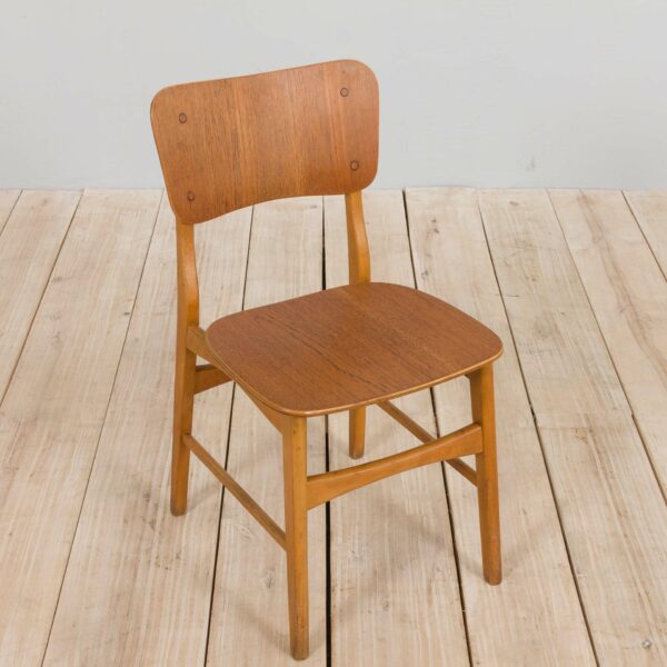 Danish mid century modern teak desk chair  scaled
