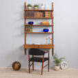 Danish excellent teak wall unit with a desk with drawers scaled