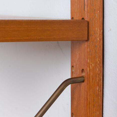 21237 Duńska doskonała szafka ścienna z drewna tekowego z biurkiem z 2 szufladami-14 Danish excellent teak wall unit with a desk with drawers scaled