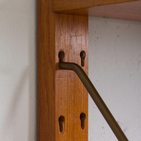 21237 Duńska doskonała szafka ścienna z drewna tekowego z biurkiem z 2 szufladami-15 Danish excellent teak wall unit with a desk with drawers scaled