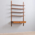 Danish excellent teak wall unit with a desk with drawers scaled