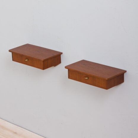 21241 Pair of Danish teak wall hanging nightstands night tables-5 Pair of Danish teak wall hanging nightstands night tables scaled