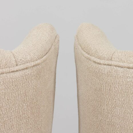 21247 Pair of Gio Ponti Wingback lounge chairs reupholstered in Belgium linen -6 Pair of Gio Ponti Wingback lounge chairs reupholstered in Belgium linen scaled