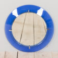 Round Fontana Arte mirror with blue glass frame Italy s  scaled