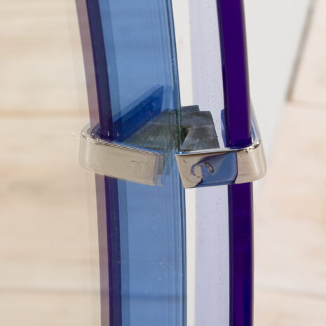 21248 Okrągłe lustro Fontana Arte z niebieską szklaną ramą, Włochy, lata 1950-9 Round Fontana Arte mirror with blue glass frame Italy s scaled