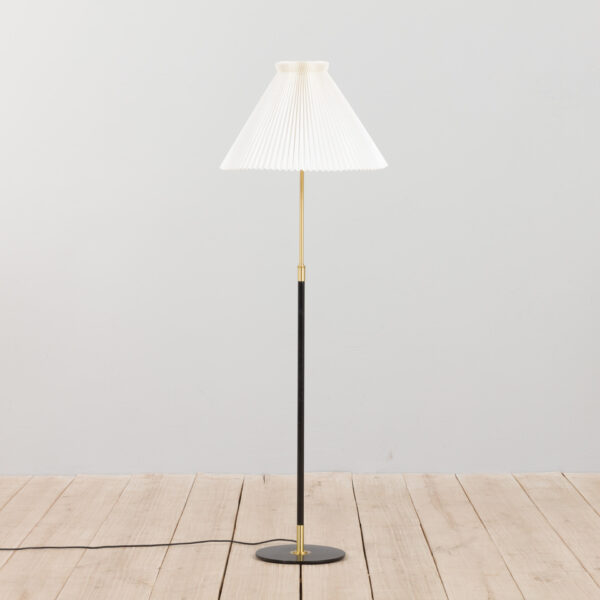 Black Le Klint floor lamp with brass details Denmark  scaled