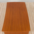 Danish free standing teak desk with curved top and  drawers s  scaled