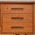 Danish free standing teak desk with curved top and  drawers s  scaled