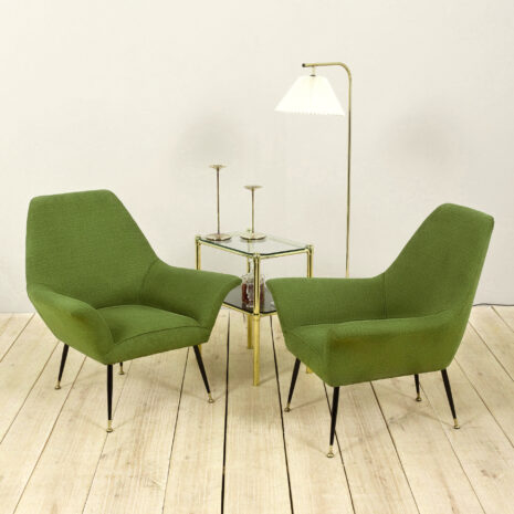 pair of green Italian armchairs Gigi Radice   scaled