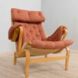 Pernilla lounge chair in new cotton upholstery Bruno Mathsson scaled