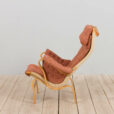 Pernilla lounge chair in new cotton upholstery Bruno Mathsson scaled