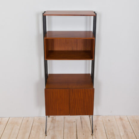 21265 Système d'étagères à l'italienne en teck à une travée, autoportant, unité murale-12 Italian free standing one bay teak shelving system wall unit scaled