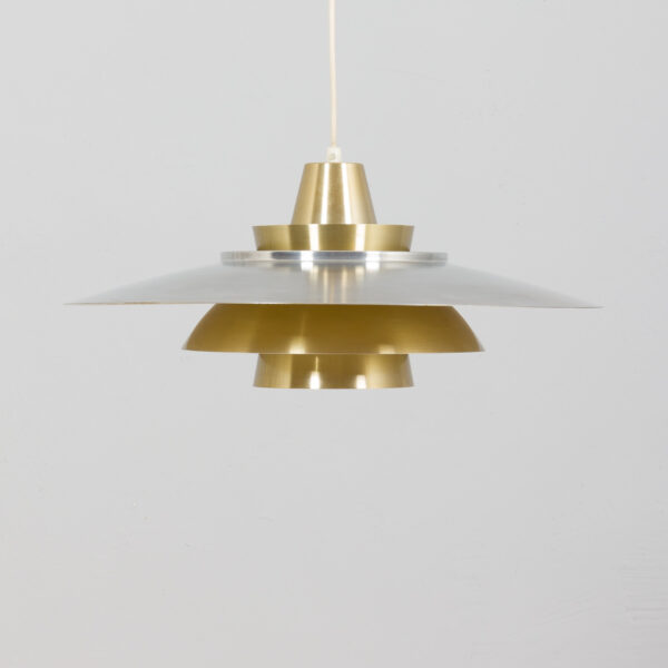 Vintage Danish pendant lamp in brass and aluminium s  scaled