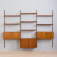 Teak Wall Unit with a Bar Cabinet Tambour doors cabinet and a chest of drawers and shelves by Thygesen Sorensen for Hansen and Guldborg s scaled