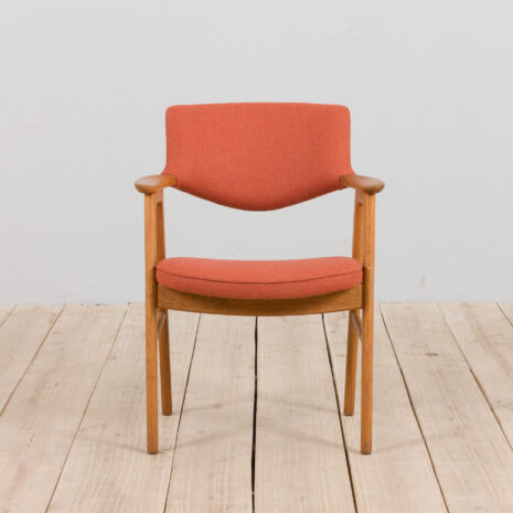 21201 Danish vintage mid century oak side chair reupholstered-2 Danish vintage mid century oak side chair reupholstered scaled