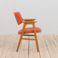 Danish vintage mid century oak side chair reupholstered  scaled