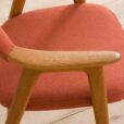 Danish vintage mid century oak side chair reupholstered  scaled