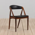 Kai Kristiansen rosewood desk chair in reupholstered in soft black leather Denmark s scaled