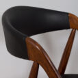 Kai Kristiansen rosewood desk chair in reupholstered in soft black leather Denmark s scaled