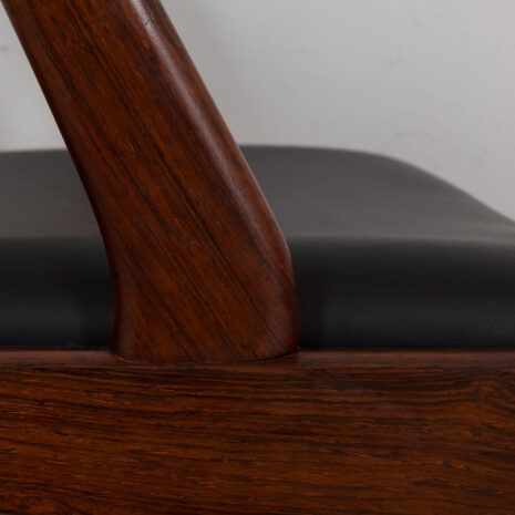 21236 Kai Kristiansen rosewood desk chair 31 in reupholstered in soft black leather, Denmark, 60s-12 Kai Kristiansen rosewood desk chair in reupholstered in soft black leather Denmark s scaled