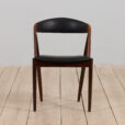 Kai Kristiansen rosewood desk chair in reupholstered in soft black leather Denmark s scaled