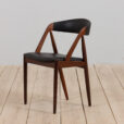 Kai Kristiansen rosewood desk chair in reupholstered in soft black leather Denmark s scaled