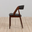 Kai Kristiansen rosewood desk chair in reupholstered in soft black leather Denmark s scaled