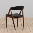 Kai Kristiansen rosewood desk chair in reupholstered in soft black leather Denmark s scaled