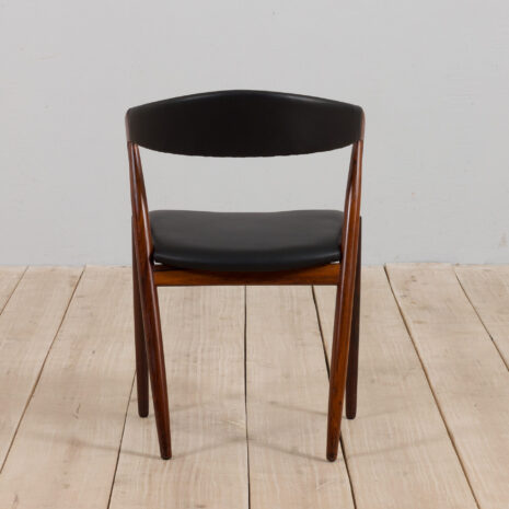 21236 Kai Kristiansen rosewood desk chair 31 in reupholstered in soft black leather, Denmark, 60s-6 Kai Kristiansen rosewood desk chair in reupholstered in soft black leather Denmark s scaled