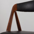 Kai Kristiansen rosewood desk chair in reupholstered in soft black leather Denmark s scaled