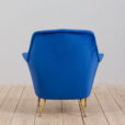 Italian vintage mid century modern blue velvet armchair in the style of Gigi Radice s  scaled