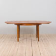 Mid century Danish Round teak extension table with hidden leaves s scaled
