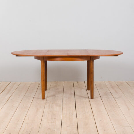 21259 Duński okrągły stół przedłużający z drewna tekowego z ukrytymi liśćmi, lata 60-te-5 Mid century Danish Round teak extension table with hidden leaves s scaled