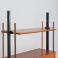 Itailan mid century free standing teak wall unit with brass details s scaled