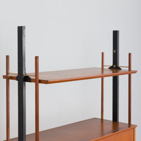 21264 Itailan mid century free standing teak wall unit with brass details, 1960s-15 Itailan mid century free standing teak wall unit with brass details s scaled