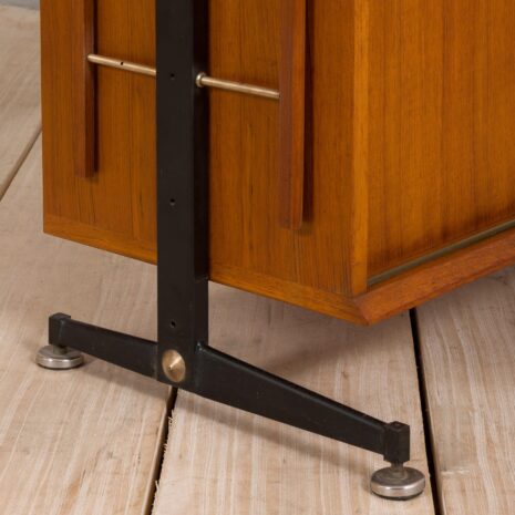 21264 Itailan mid century free standing teak wall unit with brass details, 1960s-17 Itailan mid century free standing teak wall unit with brass details s scaled