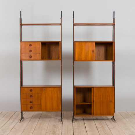 21264 Itailan mid century free standing teak wall unit with brass details, 1960s-3 Itailan mid century free standing teak wall unit with brass details s scaled