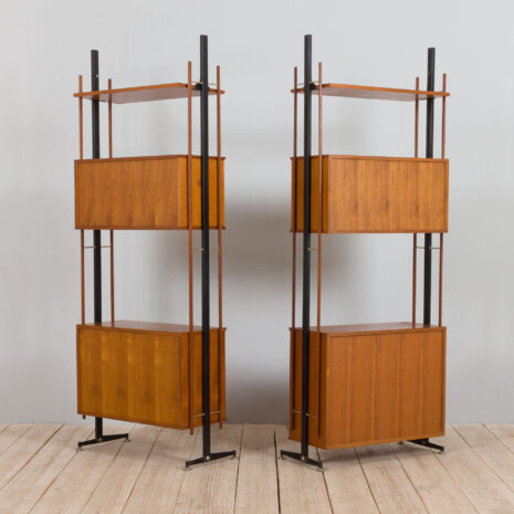 21264 Itailan mid century free standing teak wall unit with brass details, 1960s-6 Itailan mid century free standing teak wall unit with brass details s scaled