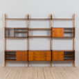 Three bay Teak Ergo Modular Wall Unit with cabinets by John Texmon for Blindheim Mobelfabrikk s scaled